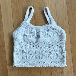 Kids Zara Cream Knit Sleeveless Crop Top